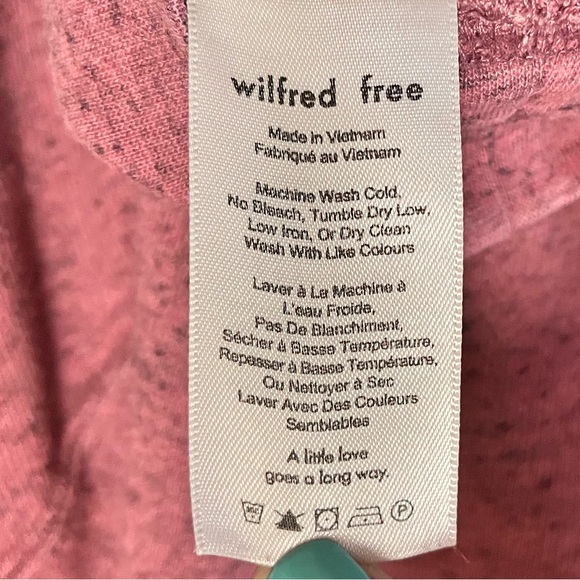 Aritzia Wilfred French Terry Cropped Sweatshirt Womens Size Small Heathered Pink - Picture 8 of 8